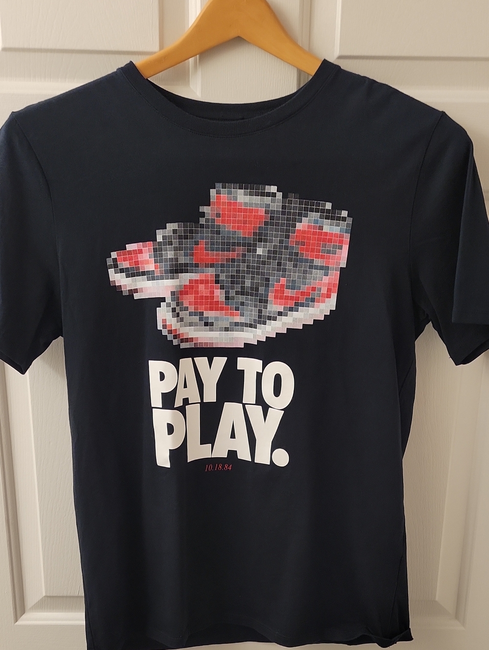 Graphic Jordan Jumpman 'Pay To Play' Pixel Sneaker Tee - Black with Red Accents